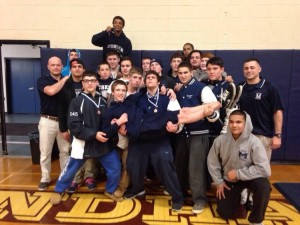 Morgan Husky Wrestlers after a long two days at the Class S States.